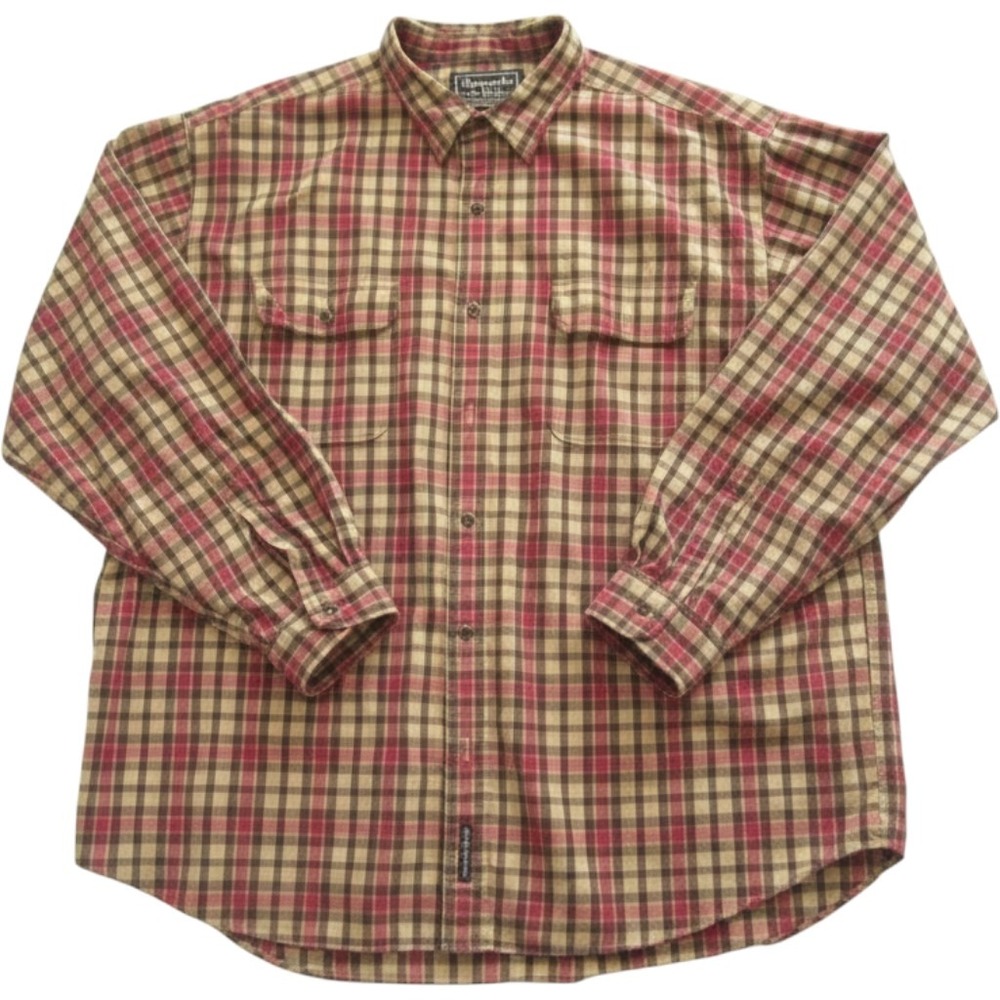 Vtg Y2K Abercrombie & Fitch Mens XL Plaid Flannel Button Shirt Cotton (M509)